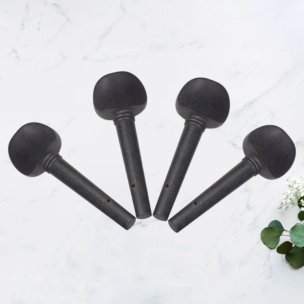 

4PCS Ebony Tuning Pegs String Instrument Accessories Smooth Surface Pre drilled Holes Violin Parts String Instrument Accessories