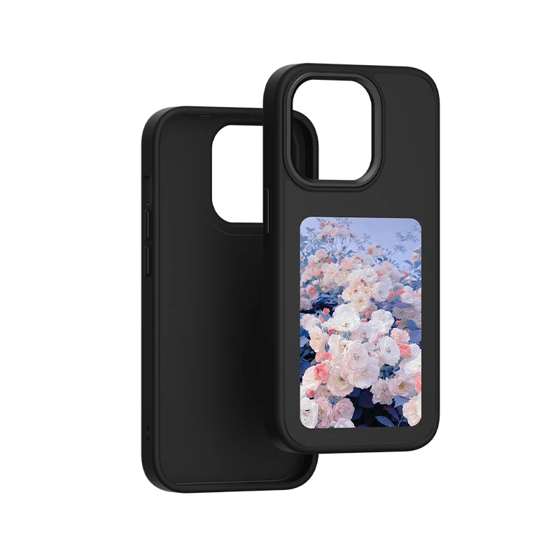 

DIY 4.0 Inch HD AI E-Ink Display Case with Stand for iPhone 13 14 15 16 Pro Max, Smart Secondary Screen Protective Cover