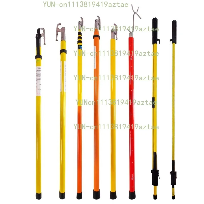 Triangle Fiberglass Telescopic Hot Stick, High Voltage Insulated Operating Rod for Power Line Maintenance, 1 Piece