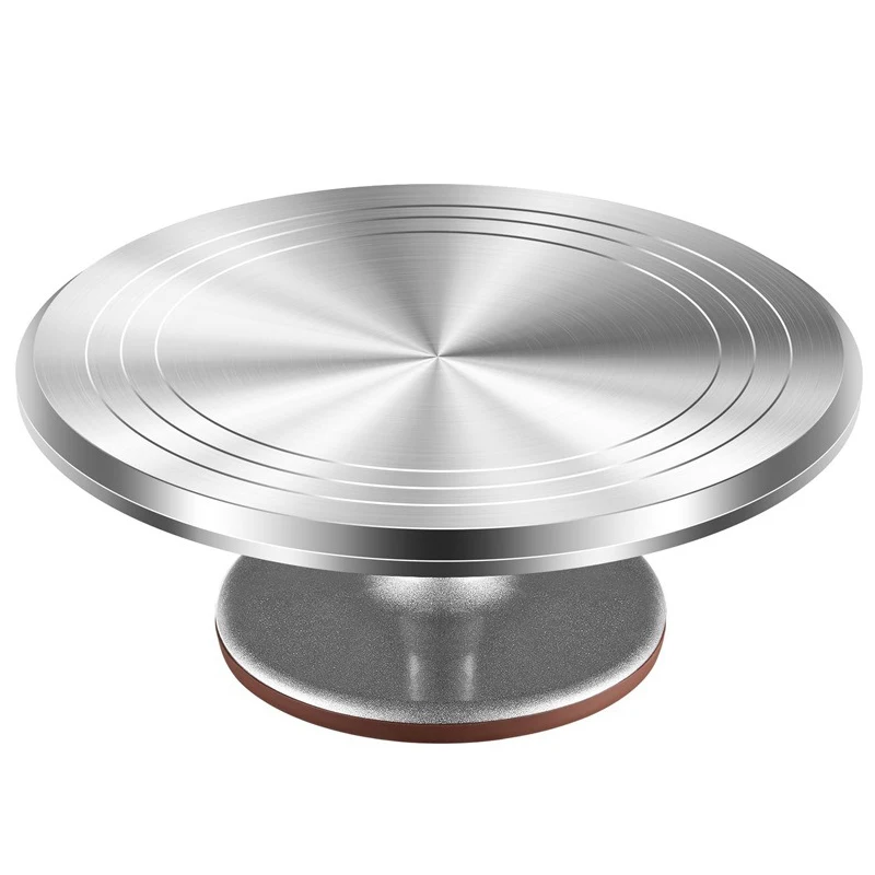 

12 inch rotating cake decoration turntable kitchen display stand aluminum alloy metal cake turntable