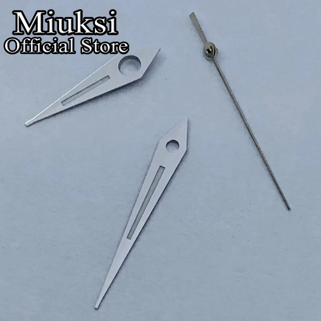 Miuksi silver watch hands green luminous hands fit NH35 NH36 ETA2824 2836 Miyota 8205 8215 821A Mingzhu2813 3804 PT5000 movement