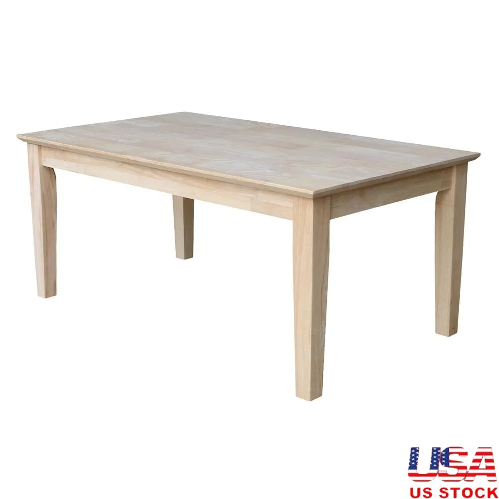 

Незаконченный прямоугольный журнальный столик из твердой древесины, натуральная отделка в помещении, прочная сборка, необходимая поверхность мясного блока