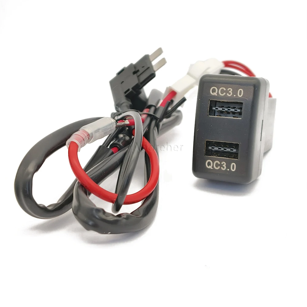 Car Fast Charger Dual QC3.0 USB Interface Adapter Modified Charging Socket For Isuzu Trunk 700P KV100 KV600 Accessories