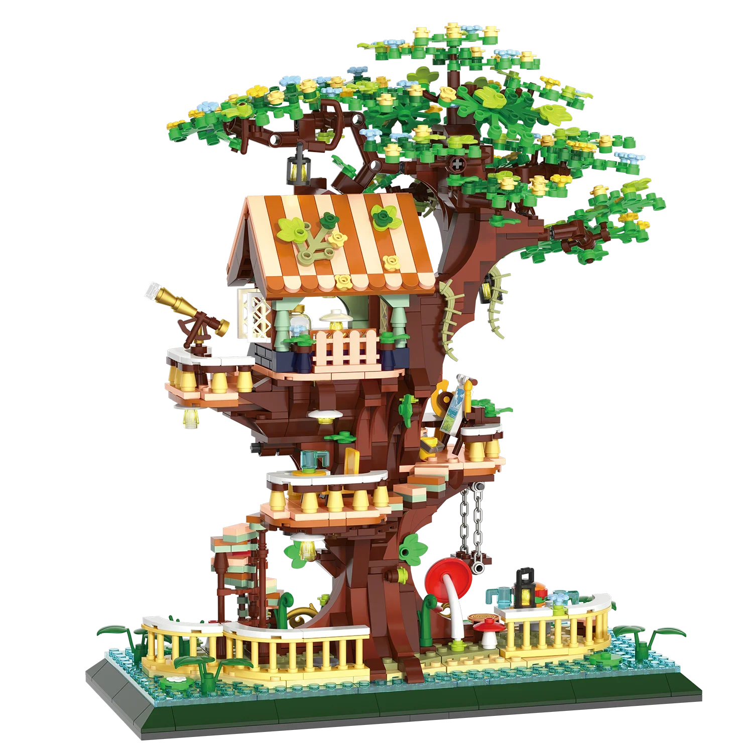 ألعاب مكعبات بناء صغيرة لبيت الشجرة المضحكة - إبداعات DIY خيالية، ديكور منزلي، هدايا ممتعة للفتيات ذات قيمة تعليمية #6