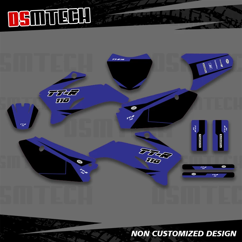 

DSMTECH для YAMAHA TTR 110 TTR110 2008 2009 2010-2021 полная графика наклейки наклейки мотоцикл фон индивидуальный номер имя