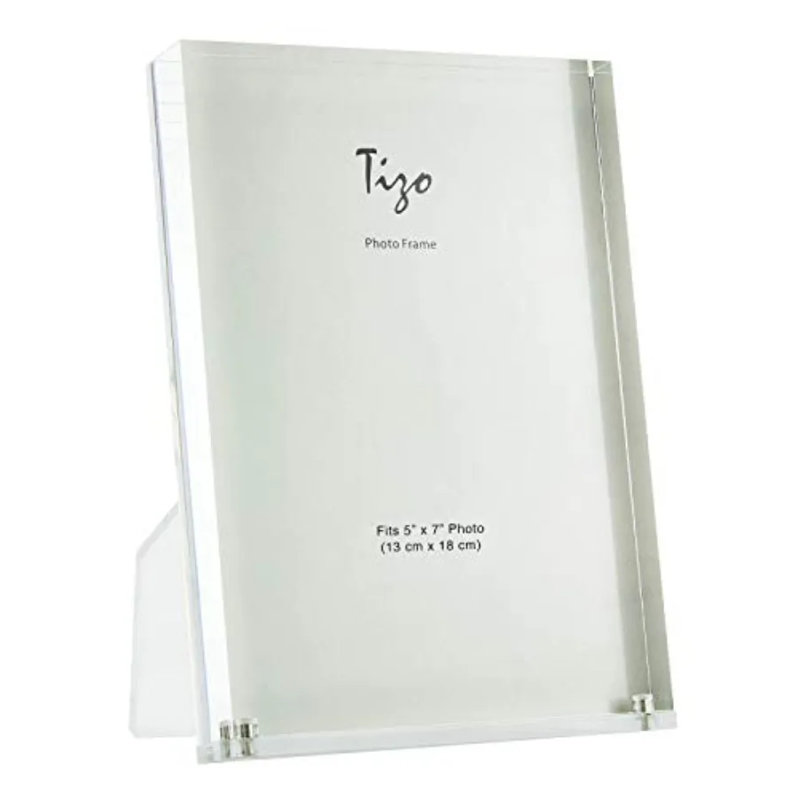 

Design Vertical 5x7 Lucite Picture Frame, Durable 1 Inch Thick Lucite and Magnetic Closures, Elegant and Practical Boutique Qua