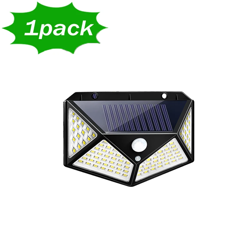 Luces LED de pared para exteriores, lámpara Solar con Sensor de movimiento PIR, farola alimentada por energía Solar para decoración de jardín, 100