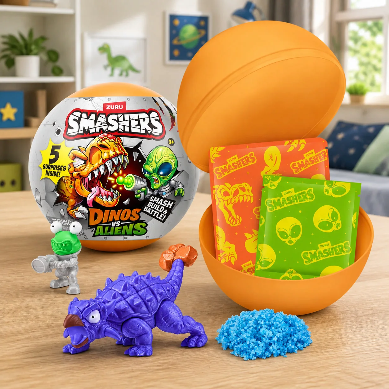 Set de Juego de Aventura de Dinosaurios vs. Alienígenas con Figuras de Animales, Juguetes de Batalla Sorpresa para Juego Imaginativo de Niños