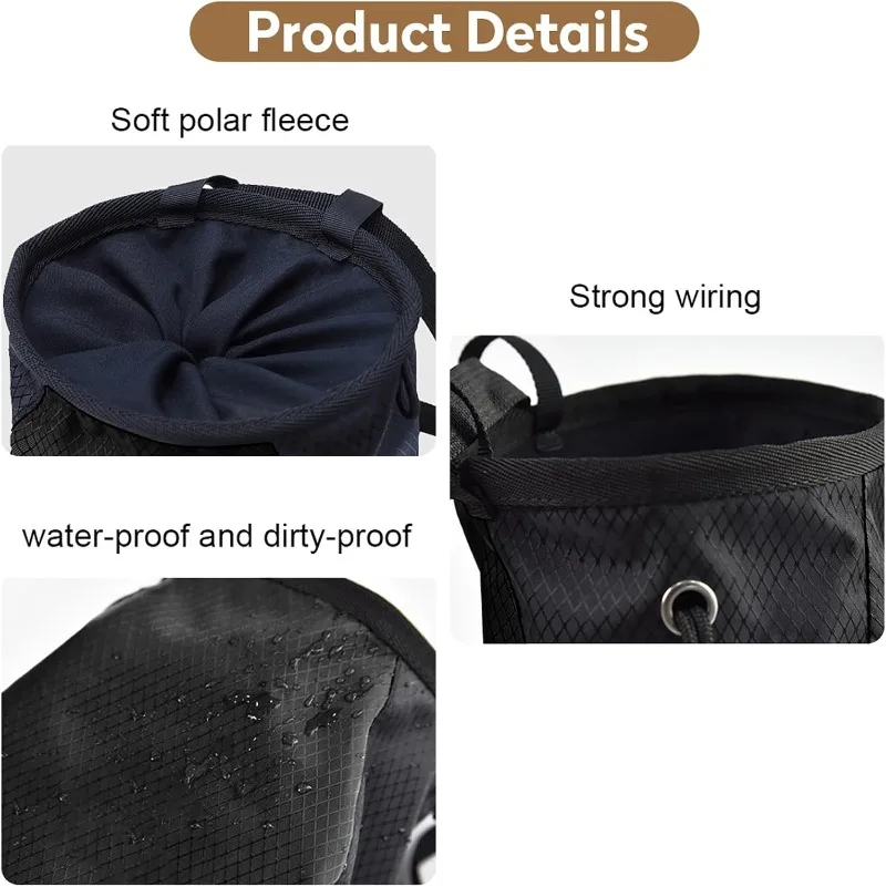 Climbing Chalk Bag Drawstring Magnesium Powder Pouch Waist Belt Rock Climbing Weight Lifting Gym Chalk Holder WithClimbing Brush