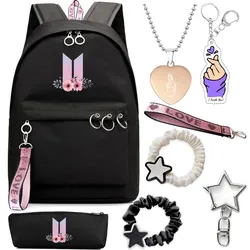 Alikpop Valentine's 8-Piece Anime Backpack Set with K-Pop Jewelry, Y2K Hair Accessory, and More - Durable & Stylish