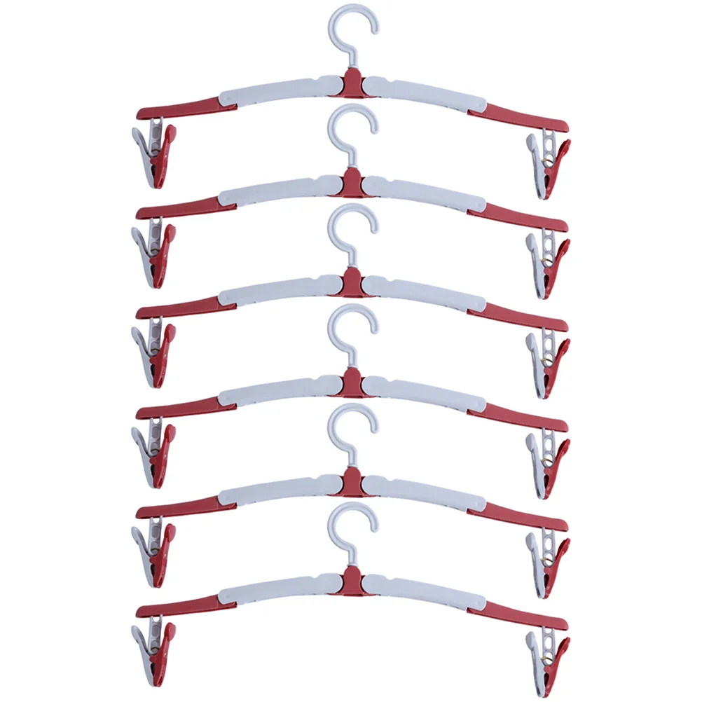 

6pcs Portable Travel Foldable Clothes Hangers Space Saving For Suitcase Closet Bathroom Bedroom Use Collapsible Hangers
