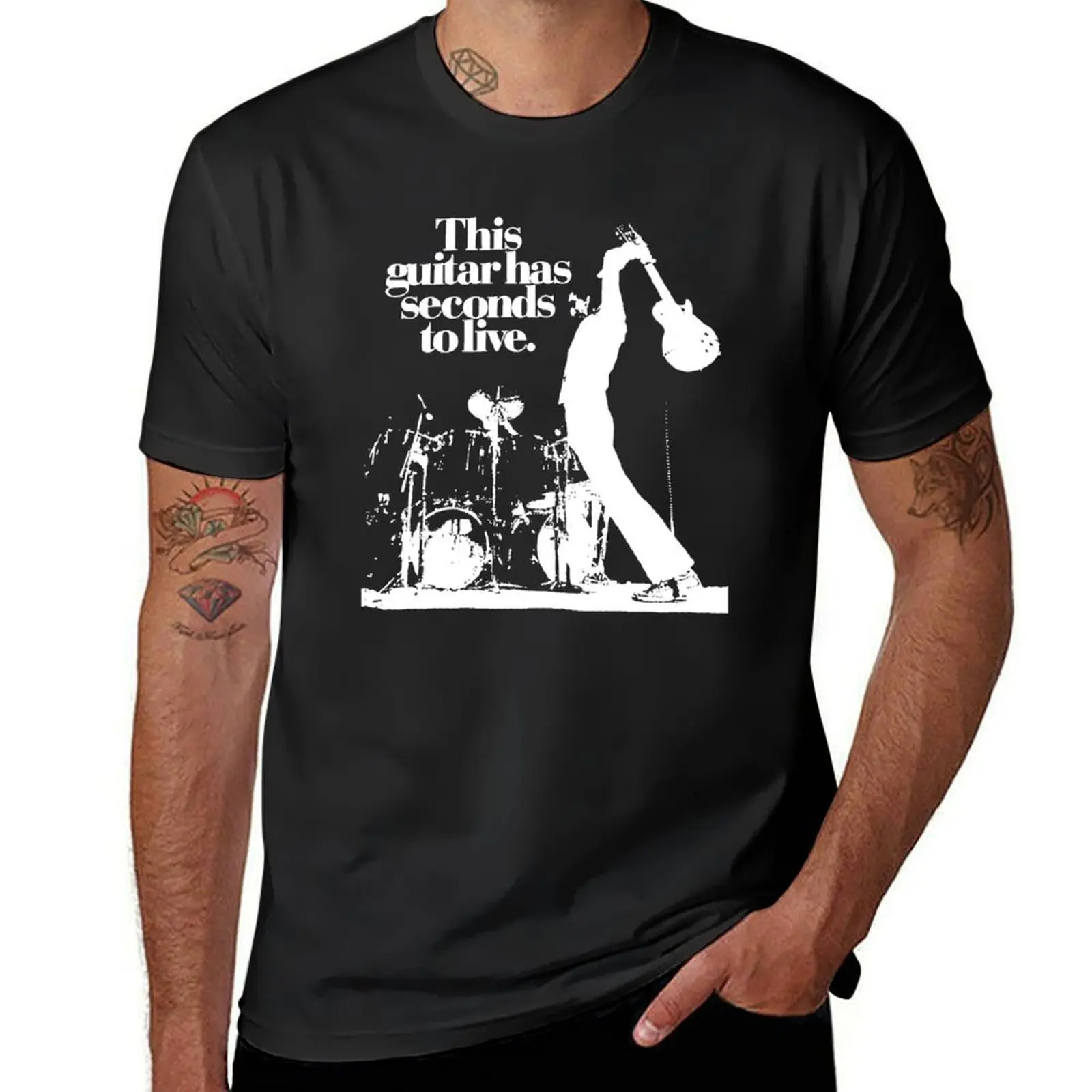 

Pete Townshend The Who This guitar has seconds to live Rock Music legend Guitar T-Shirt heavyweights cute tops Men's t shirts