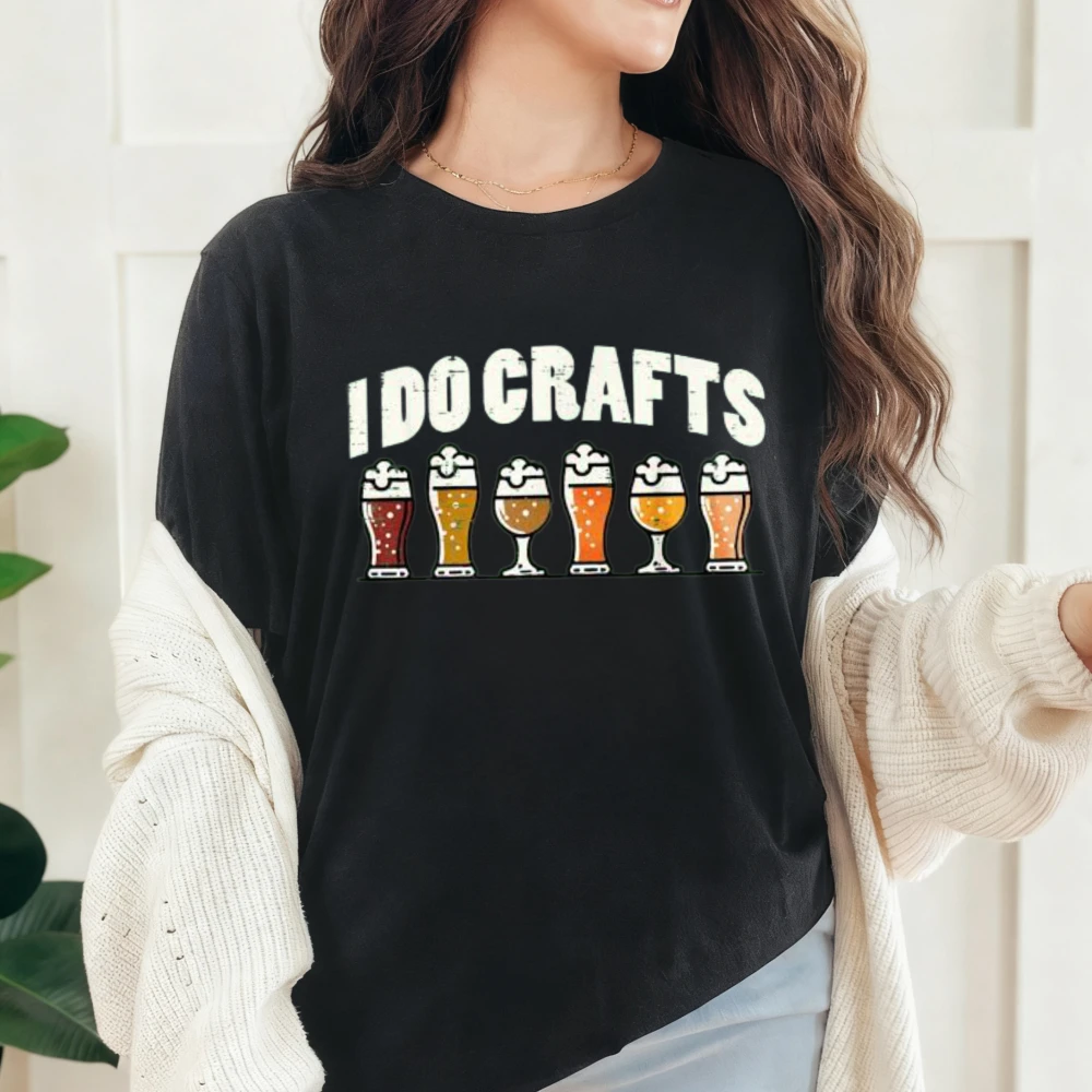 I Do Crafts Beer Graphic Tee Six Pack Variety Drinking Humor Men Women Cotton Shirt Trendy Breathable Summer Streetwear T-Shirt