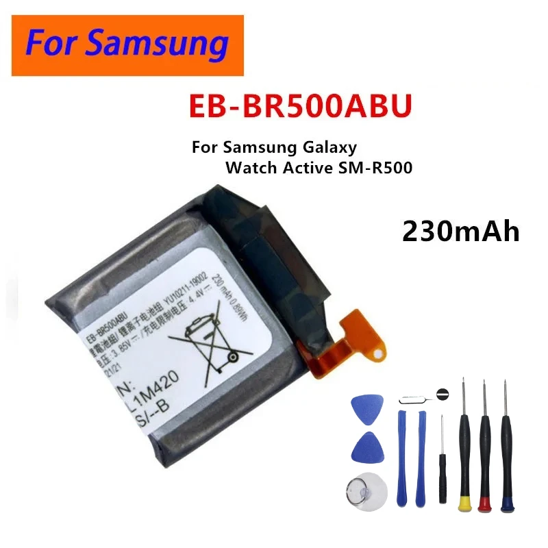 Hot Sale New EB-BR500ABU 3.85V 230mAh Replacement Battery for Samsung Galaxy Watch Active SM-R500 Watch Battery + Free Tools