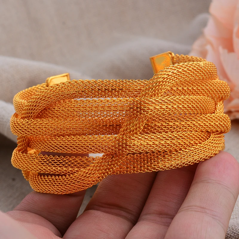 Ethiopian Gold Color Bangles For Women Girls Dubai Bridal Wedding Bracelets Moroccan African Jewelry Gift