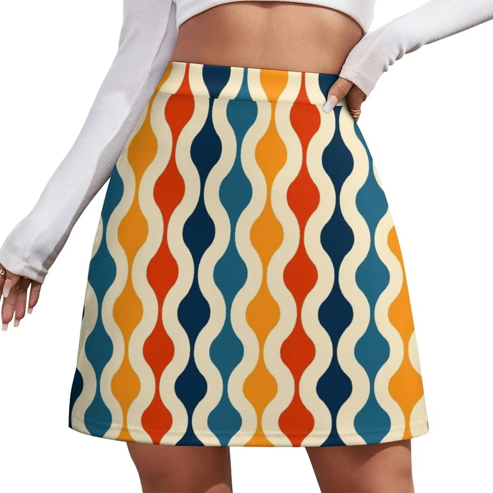 Groovy 70's pattern Mini Skirt clothing women summer 2026 Woman skirt korean women's clothes skirts for woman Mini Skirt