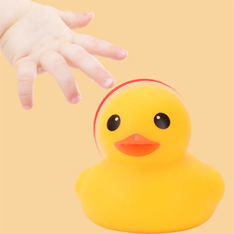 Cute Duck Baby Bath Toys Squeeze Animal Rubber Toy BB Duck Bathing Water Toy Race Squeaky Rubber Yellow Duck Toys for Kids Gifts