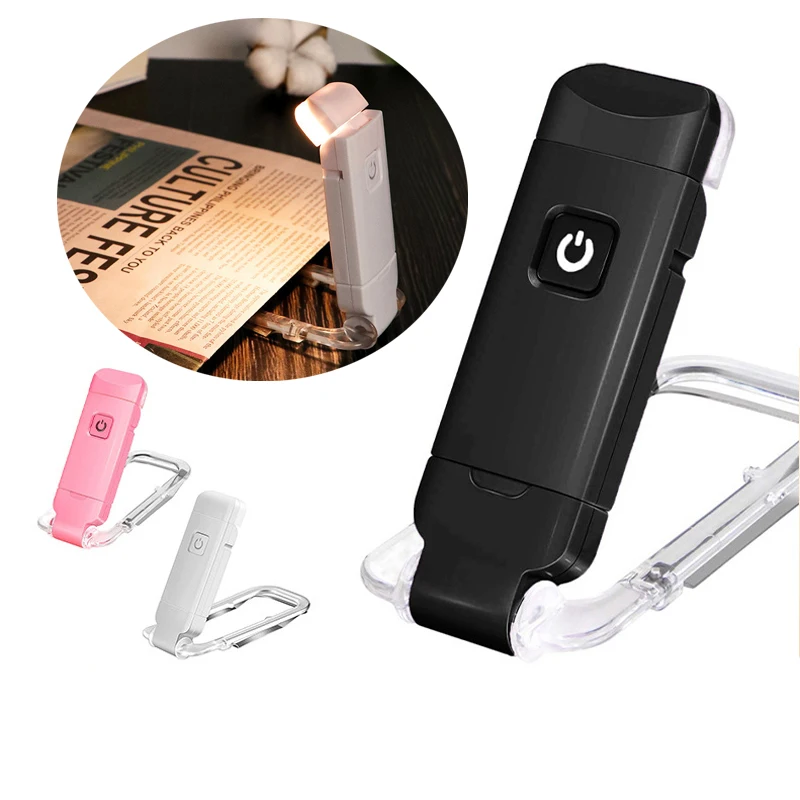 미니 LED 라이트 독서 클립 라이트, 작은 야간 조명, USB 충전, 밝기 조절 가능, 눈 보호, 휴대용 스마트 북 램프