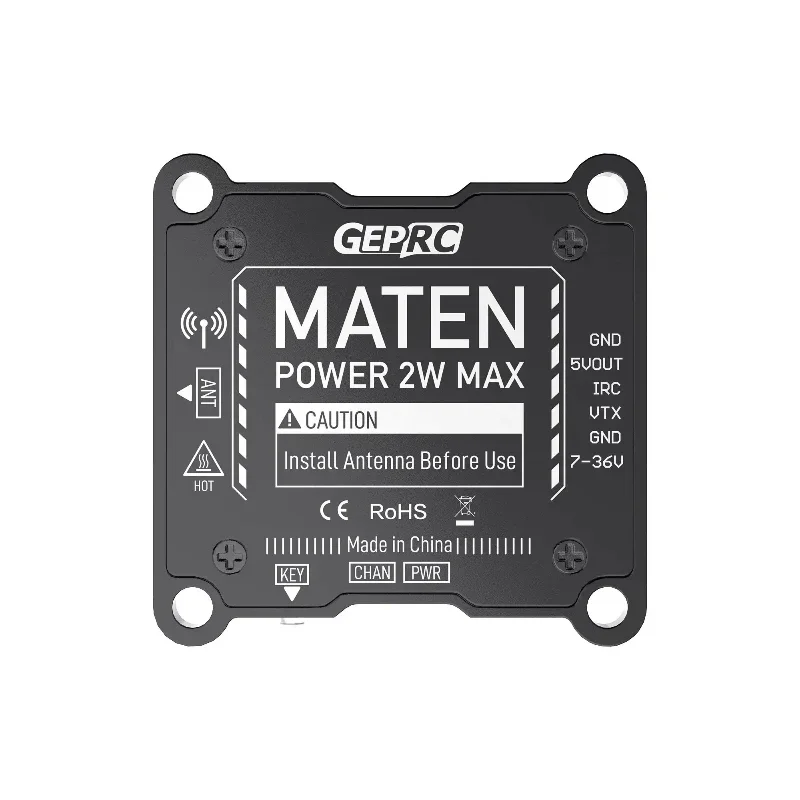 1pcs new GEPRC MATEN 1.2G 2W VTX 400mW 800mW 2000mW Pit mode Switchable Video Transmitter 1080MHz-1360MHz For Long Range UAV