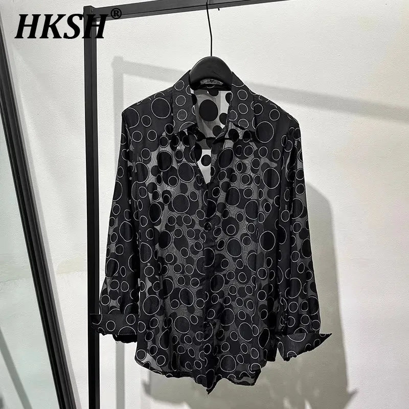 

HKSH Men's Tide Niche Design Darkwear Casual Shirts Gothic Spring Summer New High Street Shirt Spot Chic Avant Garde Tops HK0190