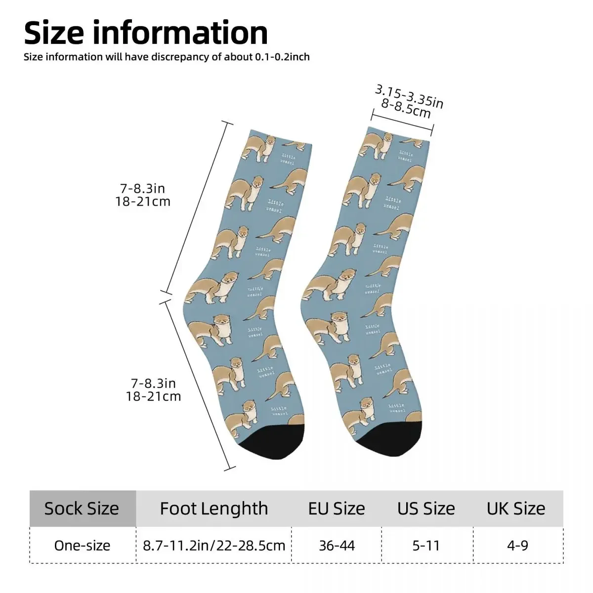 A Little Weasel - Animals Series Socks Harajuku Super Soft Stockings All Season Long Socks Accessories for Unisex Gifts