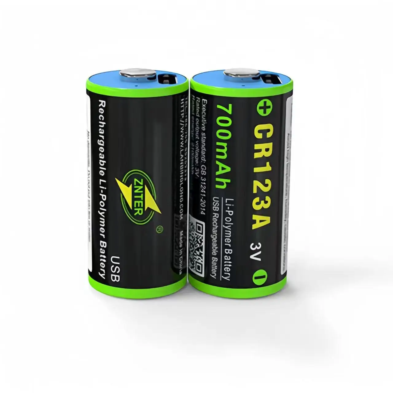 CR123A rechargeable battery 700mAh 3.0V lithium battery USB battery charged via Type-C charging cable