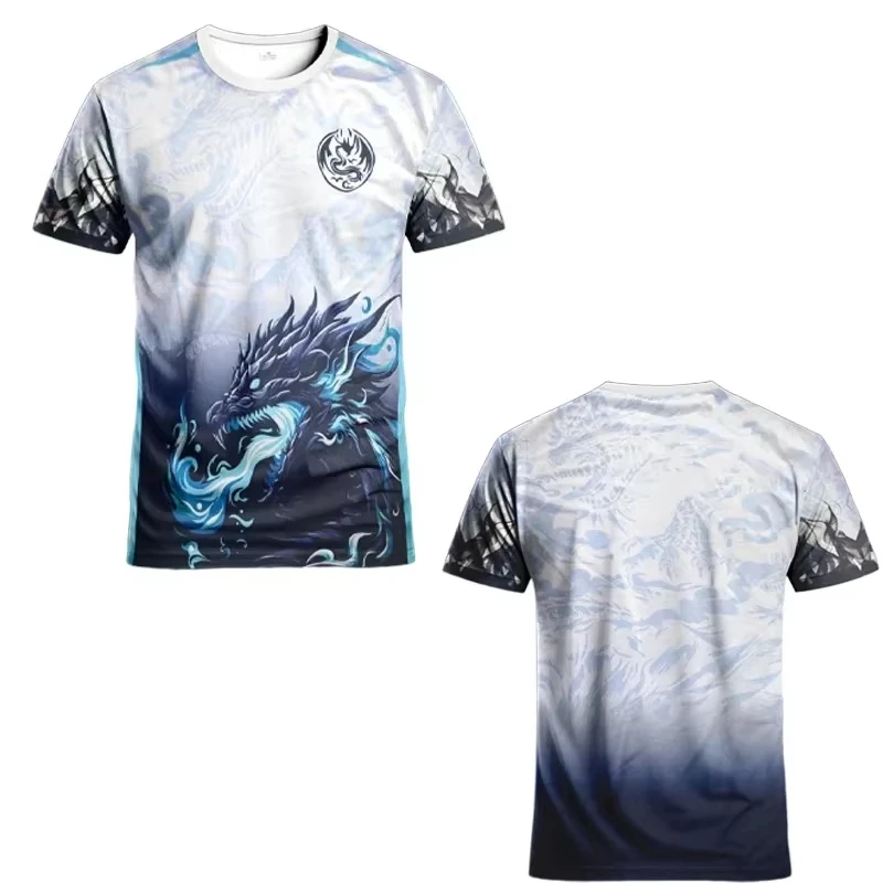 Herren-Fußballtrikot im japanischen Stil mit Drachen- und Kirschblütenmotiv, atmungsaktiv, schnelltrocknend, für Sportliebhaber und Liebhaber japanischer Kultur, perfektes Geschenk – Detail 10