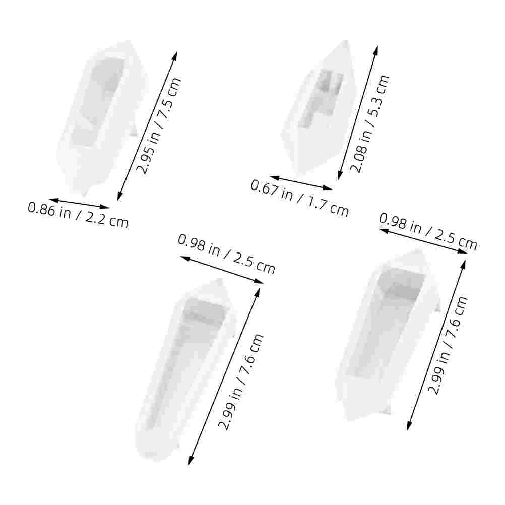 4PCS จี้ซิลิโคนแม่พิมพ์สีขาวสร้อยคอจี้อีพ็อกซี่สีเครื่องประดับทําอุปกรณ์เรซิ่นคริสตัลแม่พิมพ์หัตถกรรม