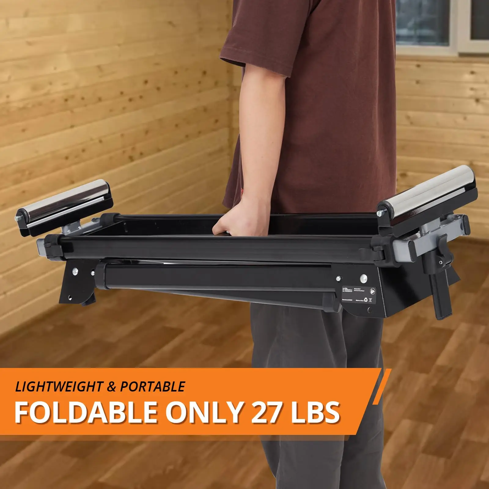 Miter Saw Stand,76-4/5'' Max Sliding Rail,440 LBS Load Capacity,Quick to Install and Remove, with Iron Frame,Compatible&Portable