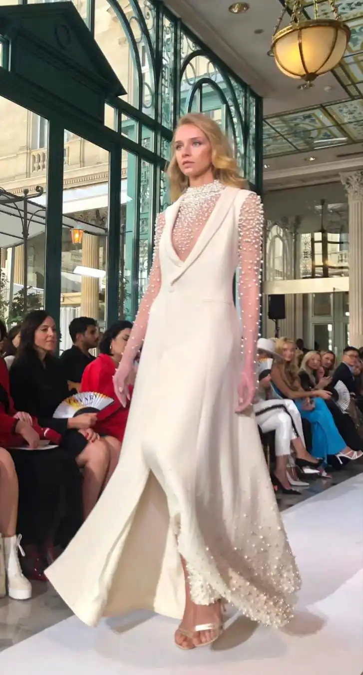 여성용 구슬 장식 재킷 싱글 브레스트 진주 비즈니스 파티 레귤러 핏 여성용 블레이저 드레스 원피스 맞춤형 정장