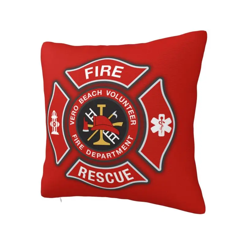 Custom Fire Rescue Firefighter Pillow Case 45x45cm Decoration Modern Cushions for Sofa Square Pillowcase