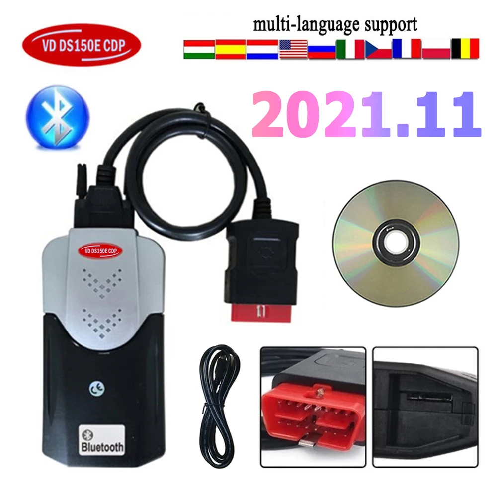 2024 New Vci Vd  2021.11 Keygen on Cd Ds150e Cdp with Bluetooth TNESF DELPHIS ORPDC Obd Scanner Cars Trucks Diagnostic Tools