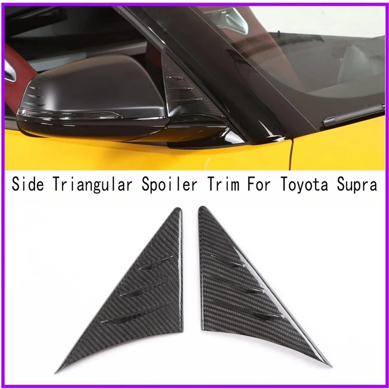 

2 Piece Side Mirror Triangular Spoiler Side Triangular Spoiler Trim Real Carbon Fiber For Toyota Supra