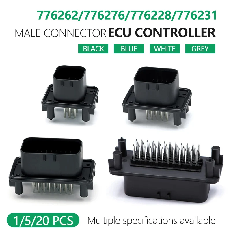 1/5/20PCS ECU Controller 8 14 23 35Pin Positions PCB Mount Header Vertical Male Connector With Flange Seal 776228-1 776231-1