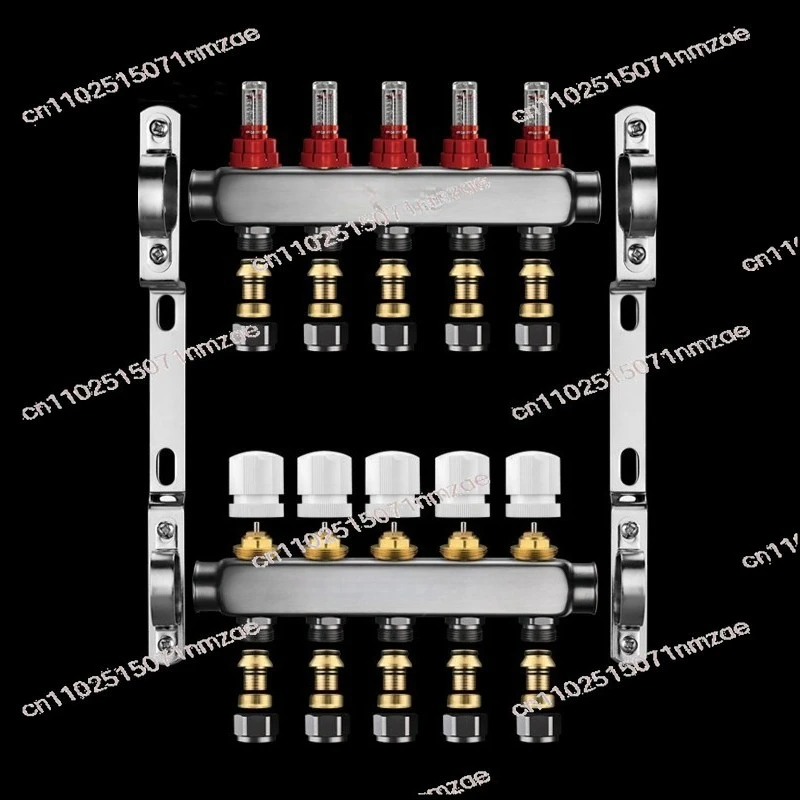 Kit Manifold Pemanas Lantai Baja Tahan Karat 304 dengan Smart Flow Meter High Flow