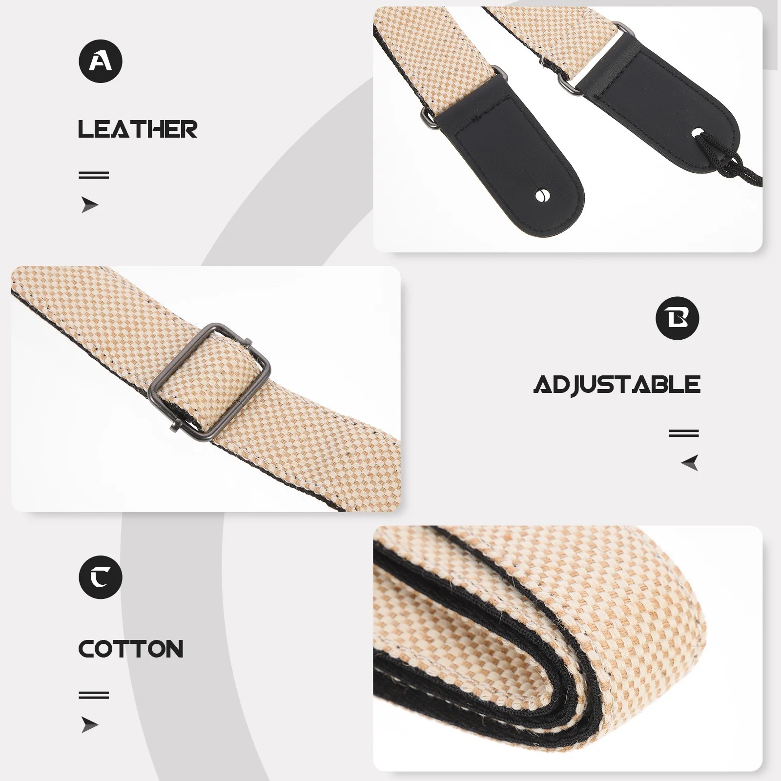 

Guitar Strap Acoustic Woven Retro Decoration Embroidered with Shoulder Pad Straps Ukulele Vintage Adjustable