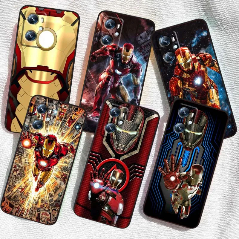 غطاء M-Marvels I-Irons M-Mans لـ OPPO Reno 5 6 7 A96 A40 A58 Realme GT A74 A78 Neo2 A74 A78 Find X5 X3 X7 X8 أسود