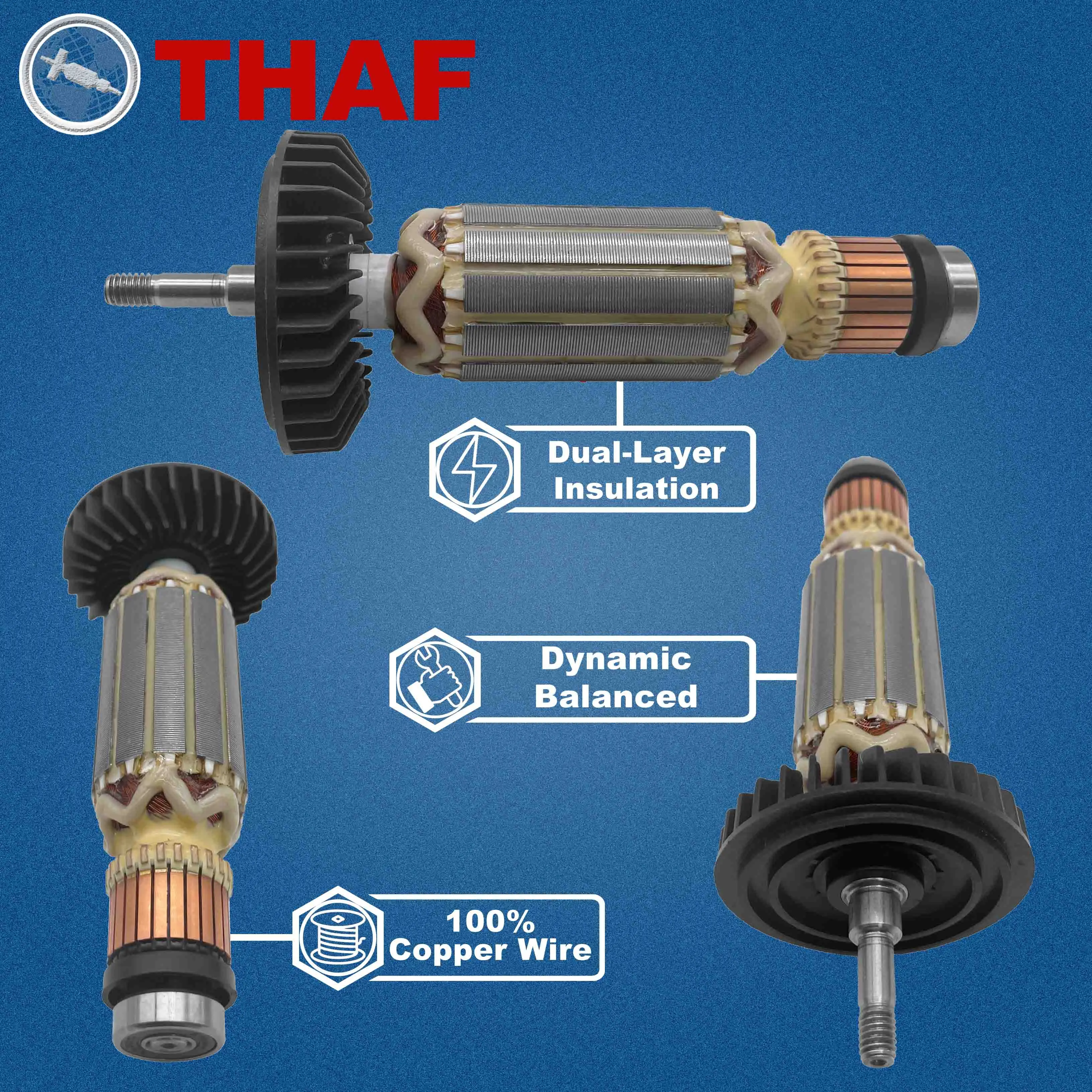 AC 220V 240V 9553NB 9553HB 9553HN 9555HN Armature Rotor For MAKITA 9553 9555 Angle Grinder Spare Parts Grinder 510105-3