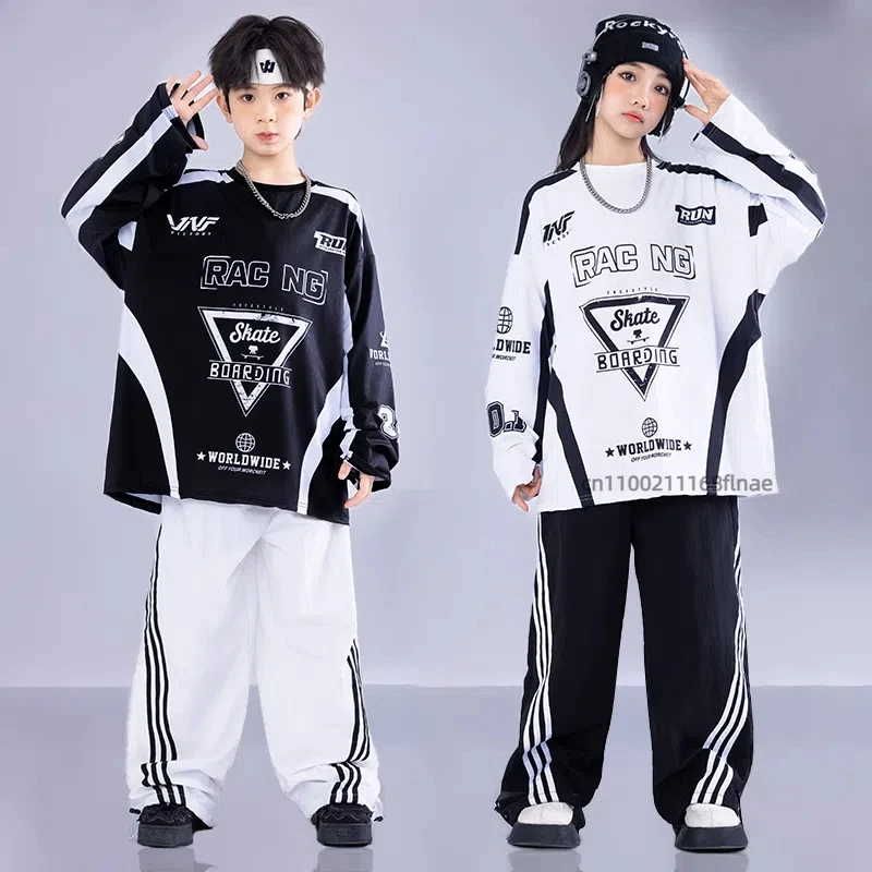 남학생 및 여학생 드럼 공연 의상, 힙합 및 스트리트 댄스 스포츠 세트, 어린이 공연 의상