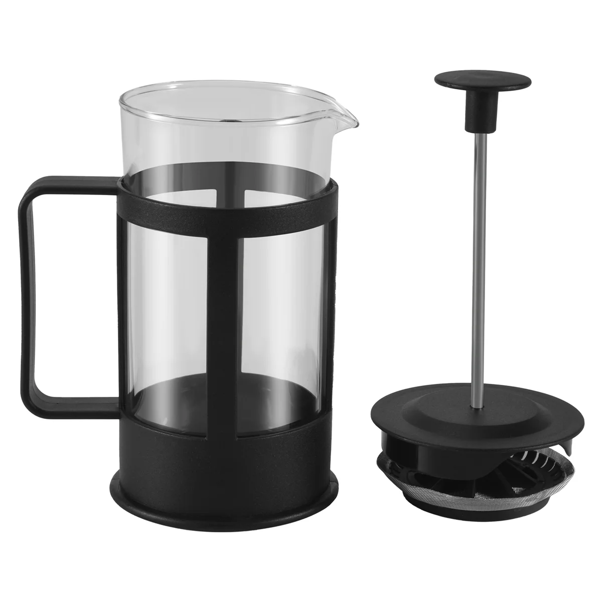 French Press Coffee & Tea Maker 12Oz, Thickened Borosilicate Glass Coffee Press Rust-Free and Dishwasher Safe HOT