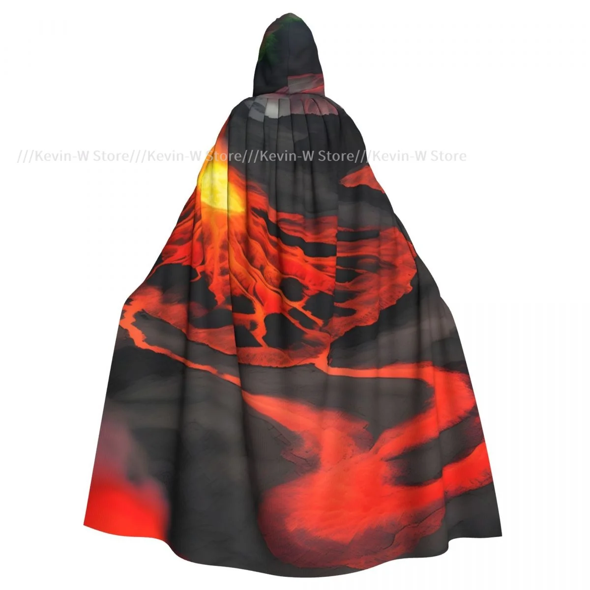 Long Cape Cloak Kilauea Volcanos Hooded Cloak Coat Autumn Hoodies