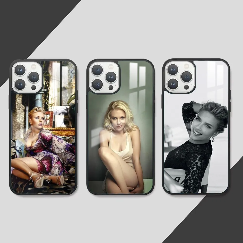 Actor S-Scarlett Johansson Phone Case For iPhone 16 15 14 13 12 11 Pro Max Plus Mini PC Fashion mirror phone case