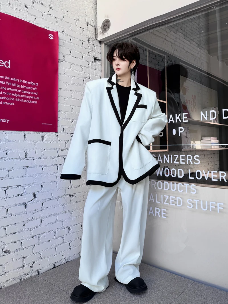 

Высококачественный черный белый мужской костюм, повседневный комплект из двух предметов Faion ow, молодежный комплект продаж, сезонная одежда на весну, осень и зиму