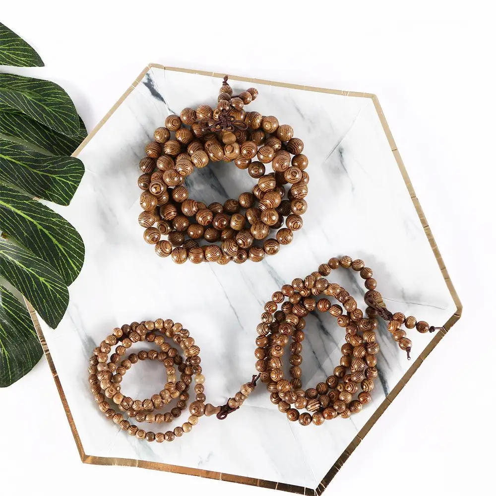 NEW Hot Sale Beads Wooden Wenge Tibetan Buddhist Mala Bracelet Rosary Buddha Prayer Beads