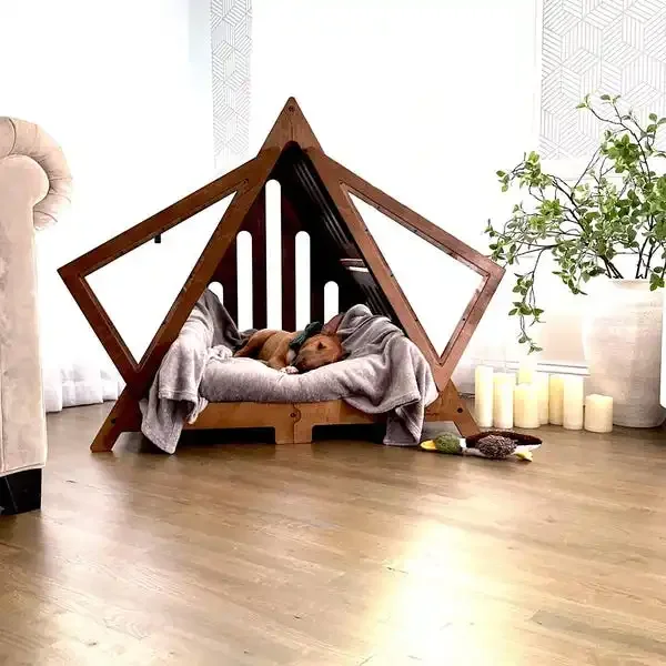 Solid wood pet nest cat and dog house villa universal in all seasons, removable and washable, windproof and warm, small dog
