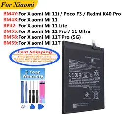 BM4Y BM4X BP42 BM55 BM59 BM58 Battery For Xiaomi Mi 11 11T Pro 11i /11 Ultra Lite Redmi K40 Pro Poco F3 Mi11 Mi11T Pro Mi11i