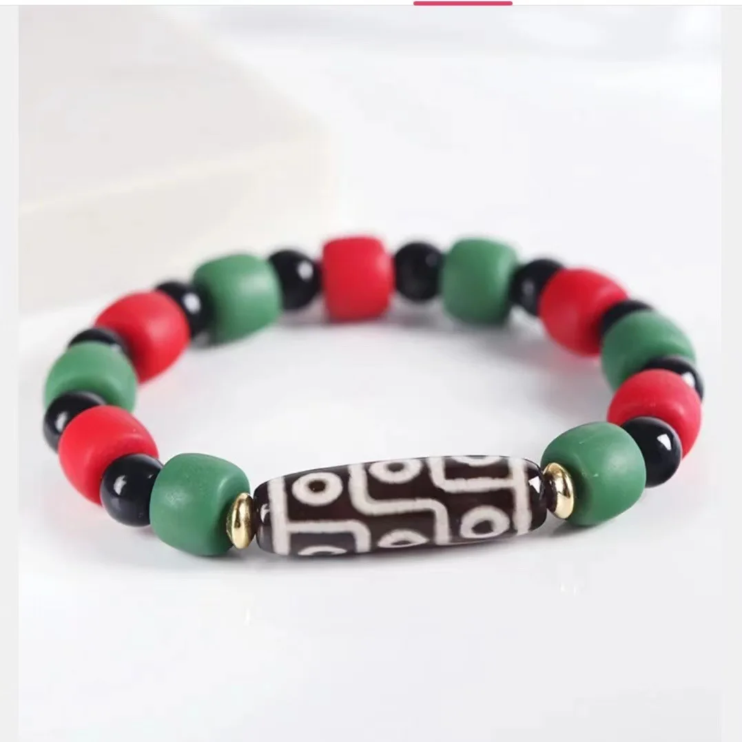 Vintage Jewelry Natural Tibetan Dzi Agates Bracelet for Women Men Nine Eye Buddha Spider Dragon Agat Stone Braided Bracelet Boho