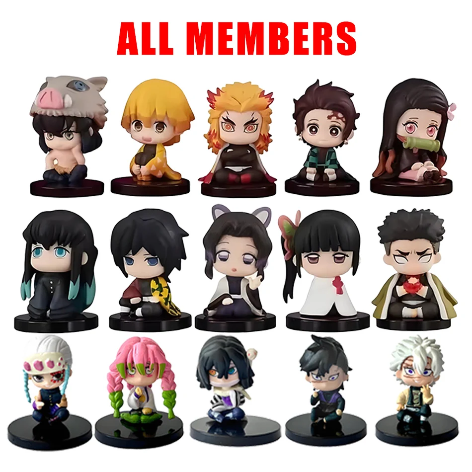 Dämonentöter Figur und Y Anime Dämonentöter: Kimetsu no Yaiba Q Version Shichiching Tanjiro Nidouzi Inosuke Zenizu PVD Figur Modell Puppe Technique fts