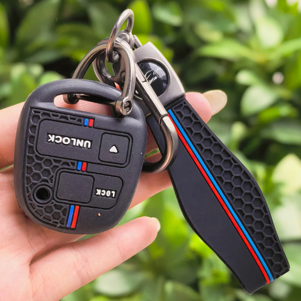 2 Buttons Silicone Car Key Fob Case Cover Keychain For TOYOTA CAMRY RAV4 Corolla PRADO YARIS Tarago For LEXUS