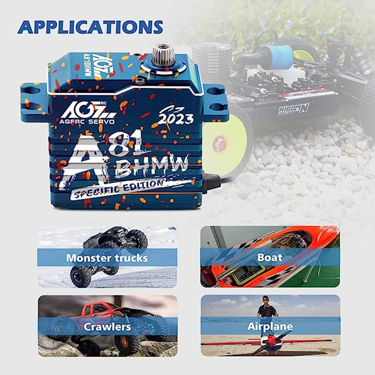 Edição de aniversário AGFRC A81BHMW A81BHSW 45KG 35KG Servo sem escova padrão digital à prova d\'água para modelos 1/8 1/10 RC Car Crawler Traxxas